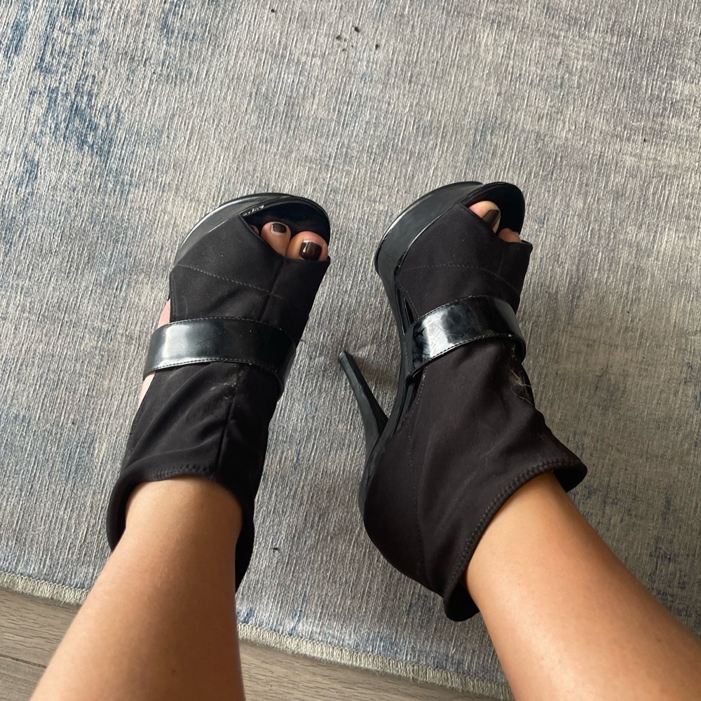 Elegant Black Peep-Toe Heels